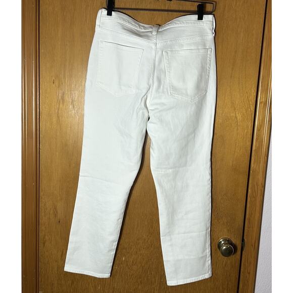 J Crew Factory Essential Straight Jeans Women Sz 30 White Denim All Day Stretch - Picture 4 of 8